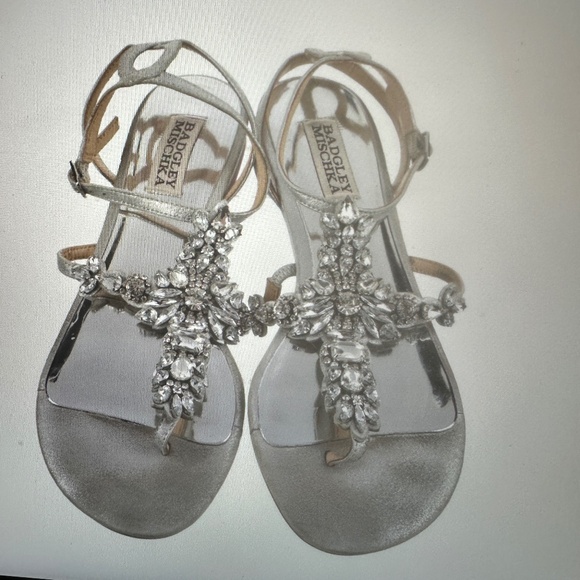 Badgley Mischka Crystal Embellished Sandals - Picture 7 of 9